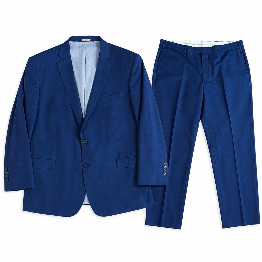 Brooks Brothers Explorer Regent Fit Blue Wool Stretch 2-Piece Suit Men 50R 42x32